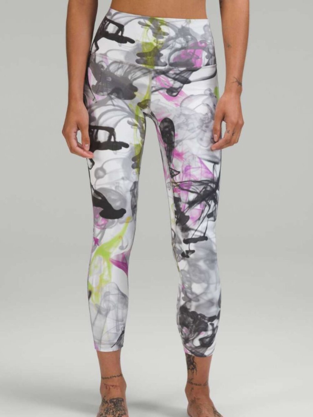 Lululemon RARE Align High-Rise Pant 25" Unicorn Throwback White Multi Size 6